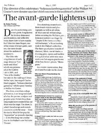 Press from "bobrauschenbergamerica" at Walker Star Tribune interview, 2005