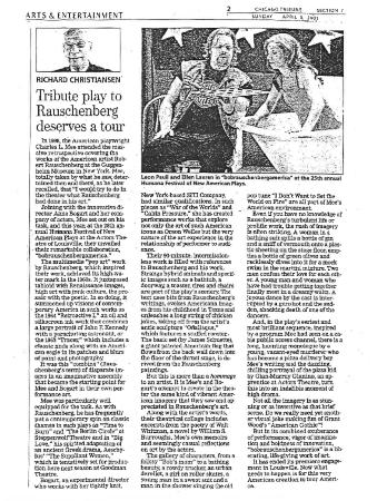 Press from "bobrauschenbergamerica" at Actor's Theatre of Louisville, Chicago Tribume review, 2001