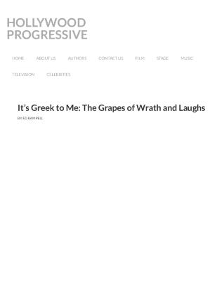 Press from "The Bacchae" at the Getty Villa, Hollywood Progressive review, 2018