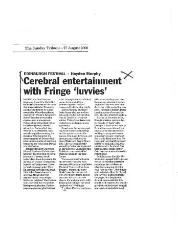 Press from "Cabin Pressure" Edinburgh, Sunday Tribune, 2000