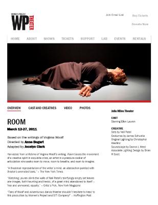 Web page "from" Room at Women's Project Theater listing, 2011