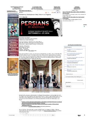 Press from "Persians" at Getty Museum, Payvand Iran News, review 2014