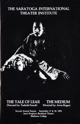 Program from "The Medium" and "The Tale of Lear" at Skidmore College, 1993