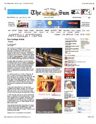 Press from "Hotel Cassiopeia" at BAM, NY Sun feature, 2007