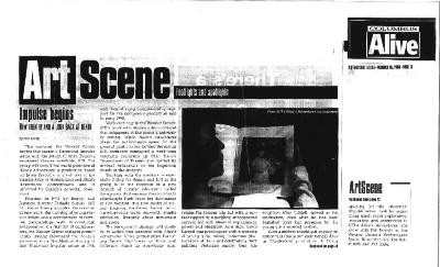 Press from "Alice's Adventures" at Wexner Center for the Arts, ArtScene feature 1998