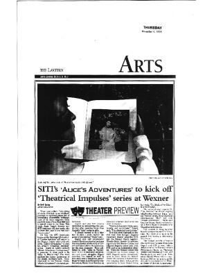 Press from "Alice's Adventures" at Wexner Center for the Arts, The Lantern feature, 1998
