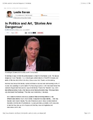 Press about Anne Bogart, The Nation interview, 2014