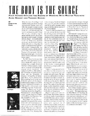 Press about Bogart/Suzuki, American Theatre, 1995