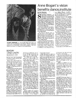 Press about Anne Bogart, Sunday Times Union, 1992