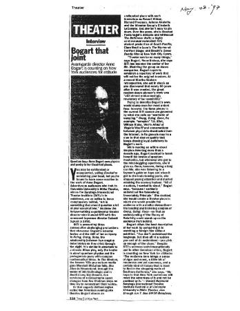 Press about Anne Bogart, Time Out NY, 1997