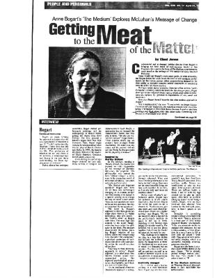 Press about Anne Bogart, Chad Jones feature, 1994