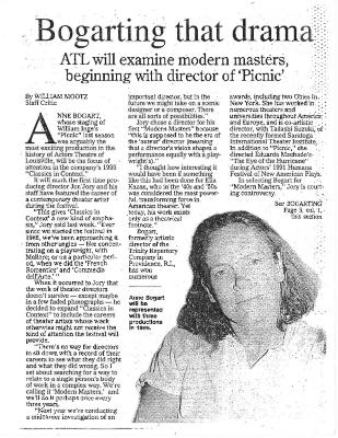 Press about Anne Bogart, Courrier Journal, 1994