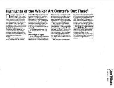 Press from "The Medium" Walker Art Center, feature, 1996