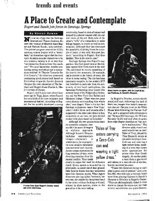 Press about SITI Company's Debut, American Theatre, 1992